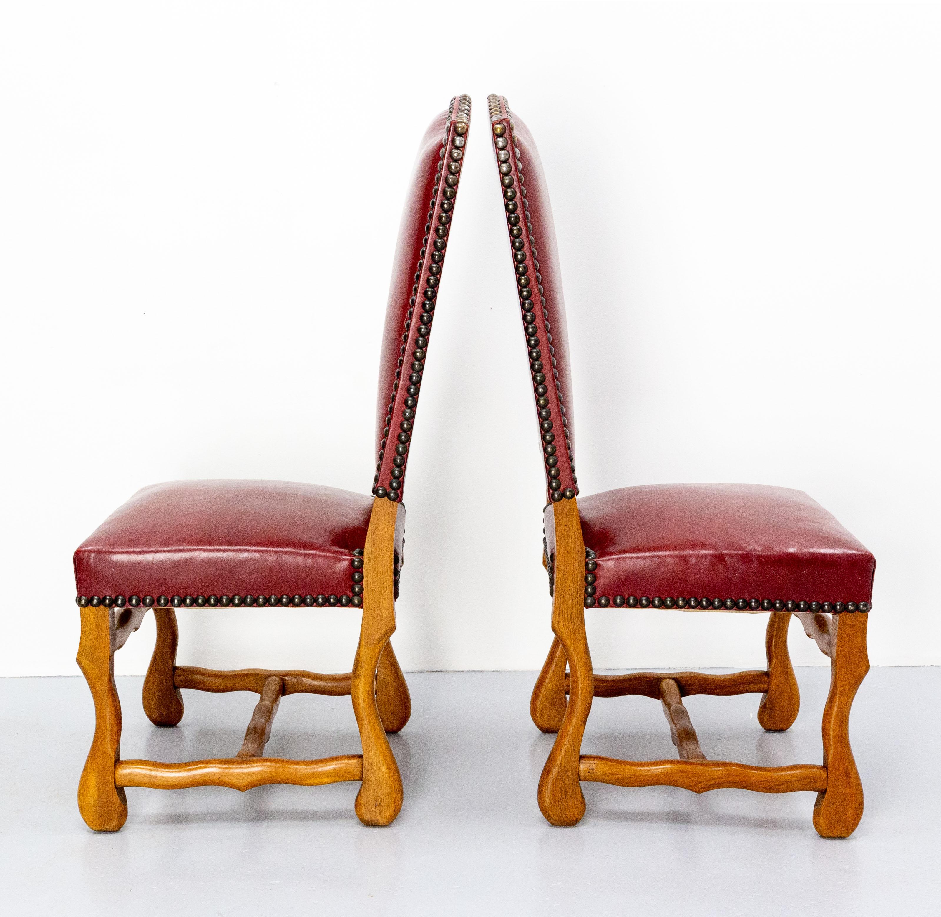 Four French Dining Chairs Oak Os De Mouton Louis XIII Style, circa 1960 For Sale 2