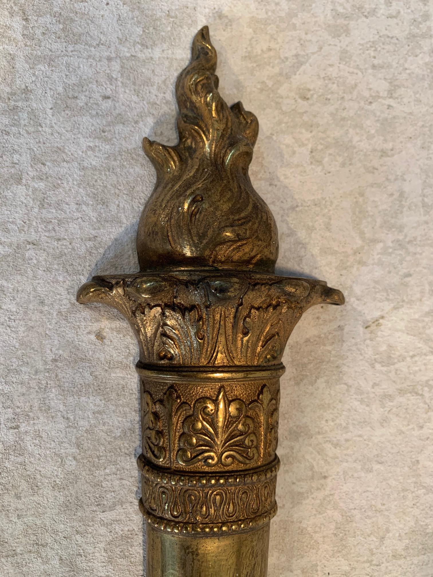 Two French Empire, Gilt Bronze Wall Sconces, circa 1860 For Sale 2