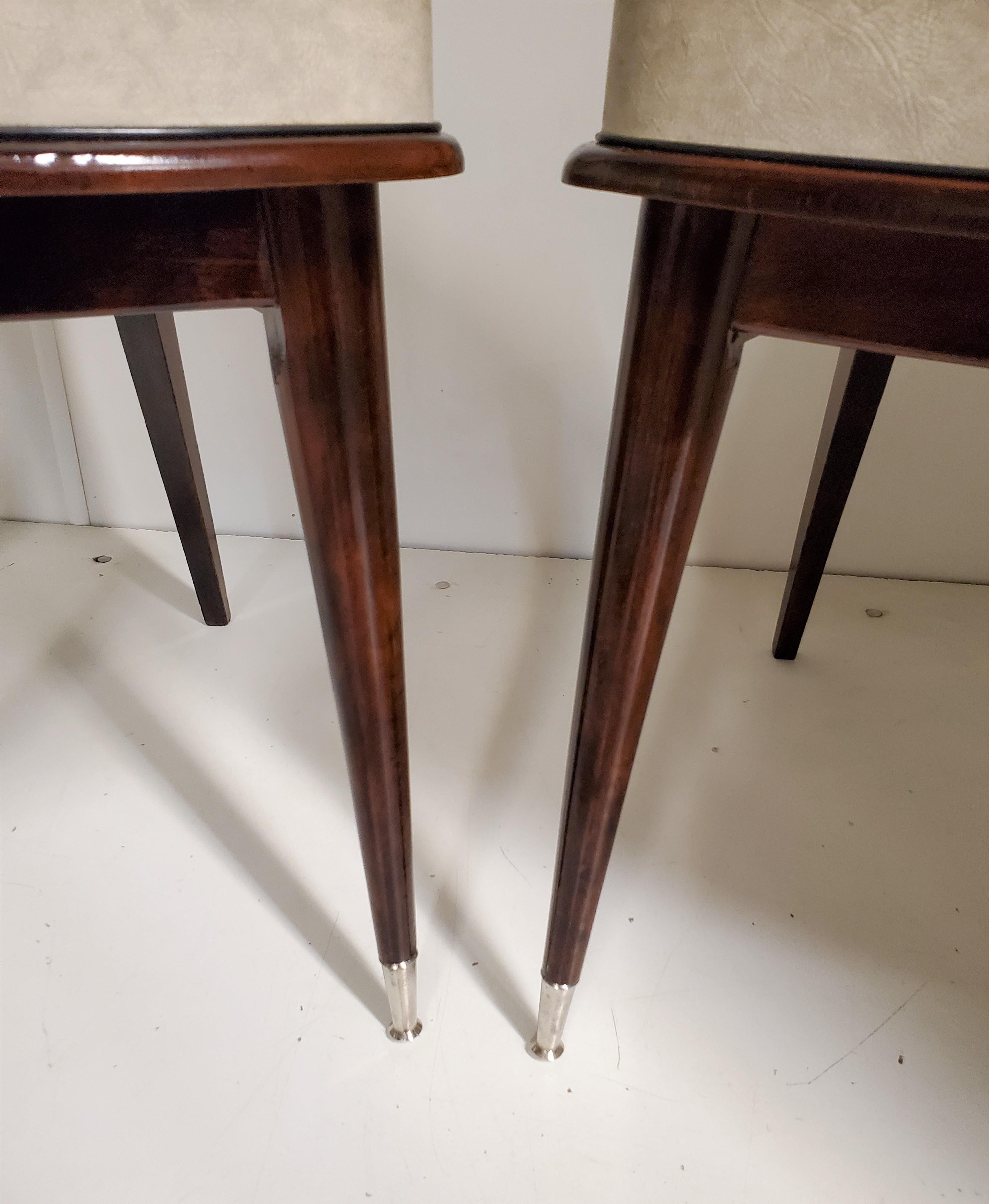 Four French Mid-Century Modern Dining / Side Chairs -Deep Mahogany Finish For Sale 10