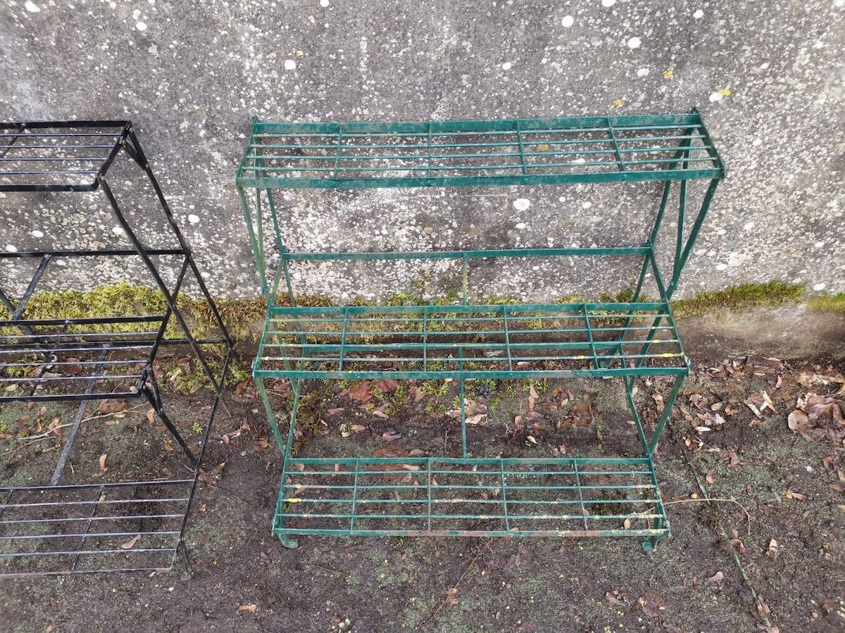 Four French Midcentury Rectangular Iron Garden Plant Pot Shelves or Stands For Sale 3