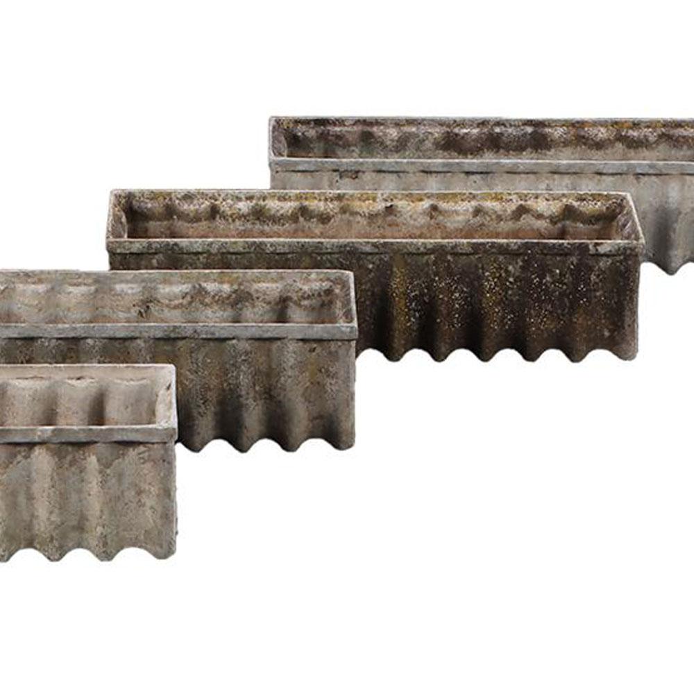 Brutalist Four French modernist fibro-cement rectangular planters, C. 1975. For Sale