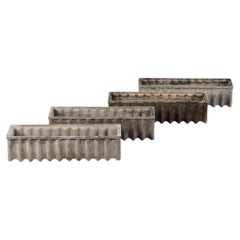 Four French modernist fibro-cement rectangular planters, C. 1975.