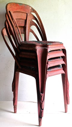 Quatre chaises de jardin ou de café françaises conçues par Xavier Pauchard et Joseph Mathieu