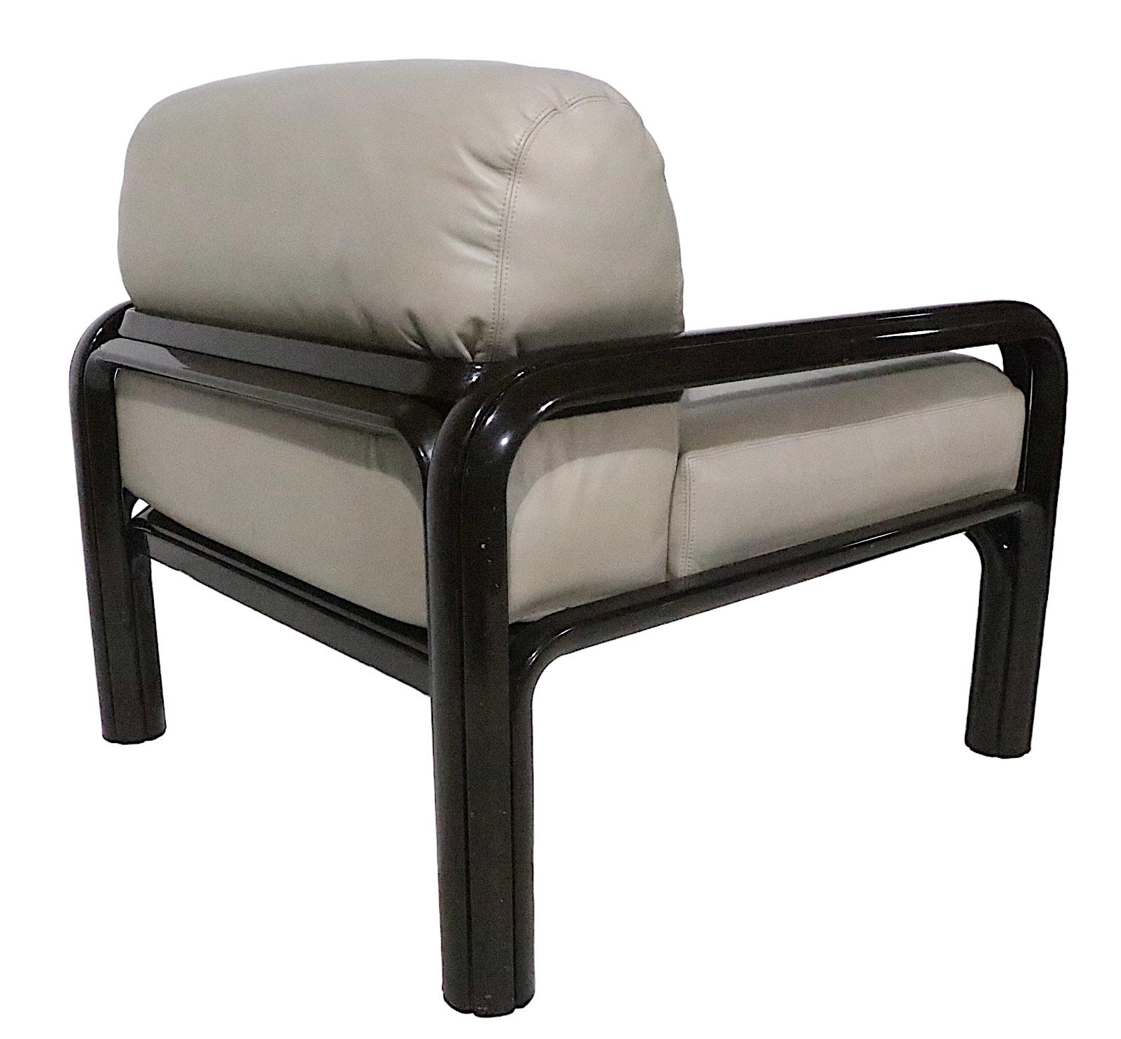 Gae Aulenti für Knoll: Leder  Lounge-Stühle um 1970  im Angebot 7