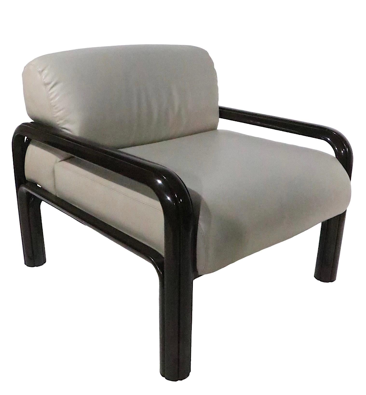 Gae Aulenti für Knoll: Leder  Lounge-Stühle um 1970  im Angebot 10