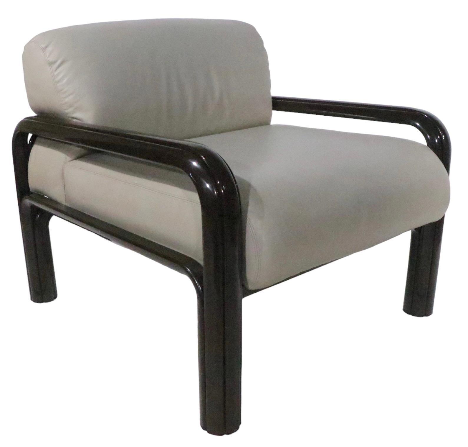 Gae Aulenti für Knoll: Leder  Lounge-Stühle um 1970  im Angebot 11
