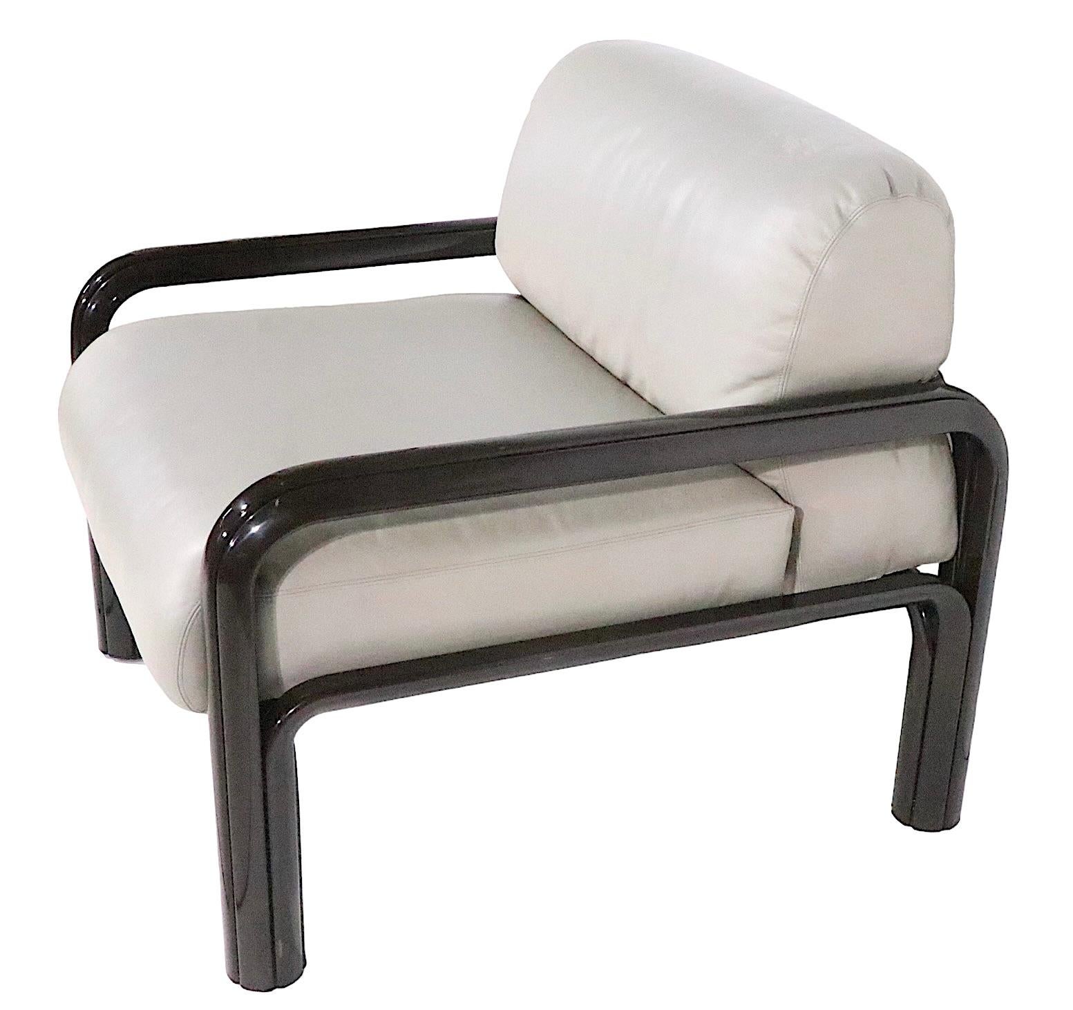 Gae Aulenti für Knoll: Leder  Lounge-Stühle um 1970  im Angebot 12
