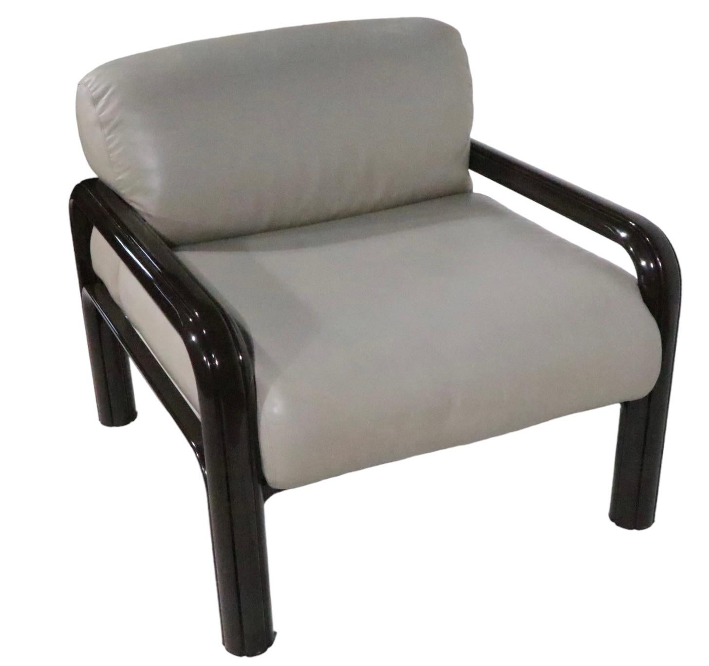 Gae Aulenti für Knoll: Leder  Lounge-Stühle um 1970  im Angebot 1