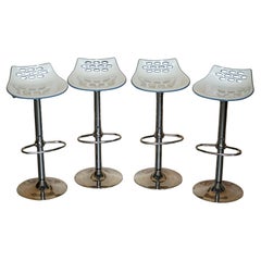 FOUR GAS LIFT HEIGHT ADJUSTABLE CALLIGARIS JAM SWIVEL KITCHEN ISLAND BAR STOOLs