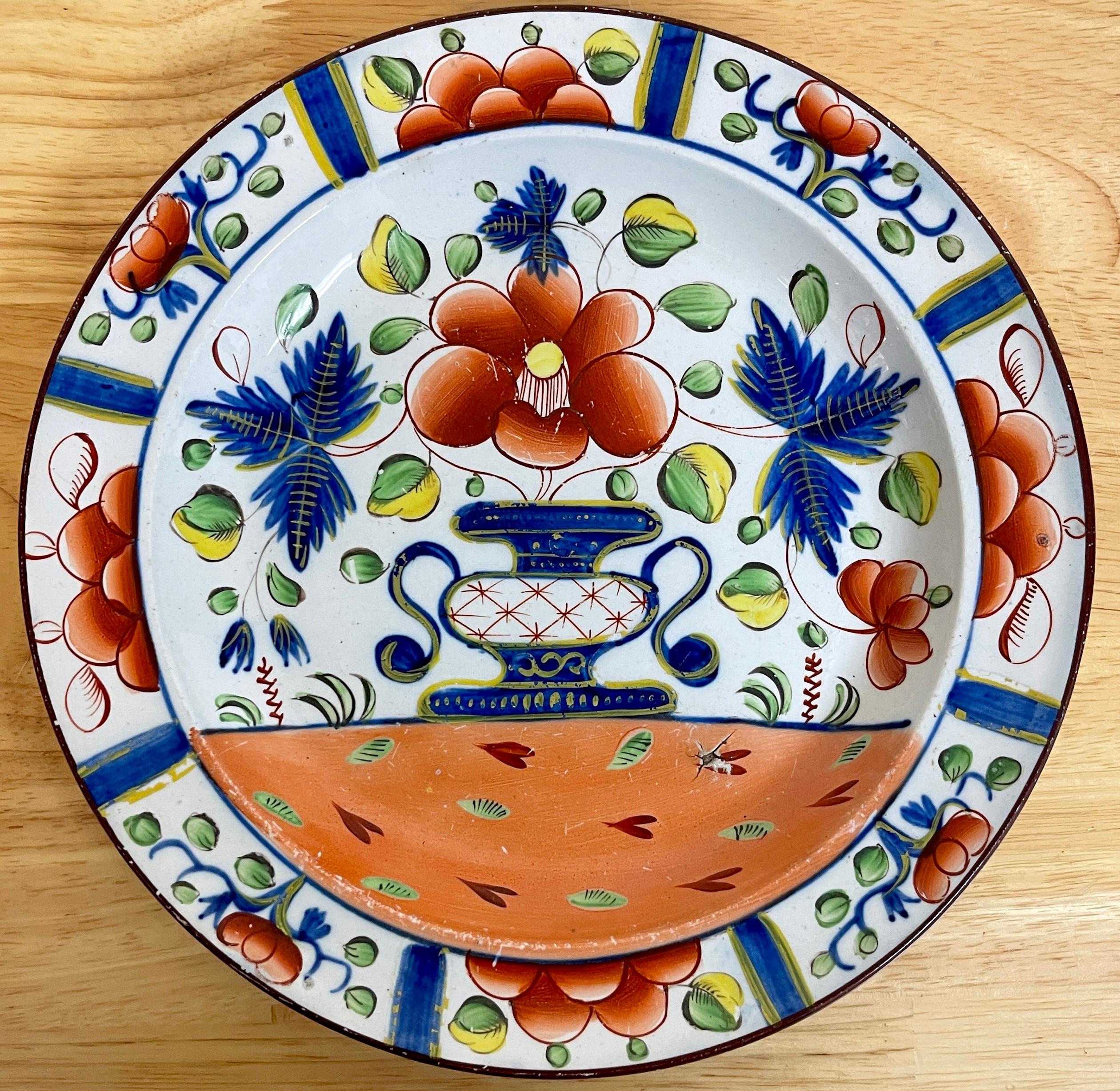 English Four Gaudy Dutch 'Urn' Pattern 10' Plates For Sale