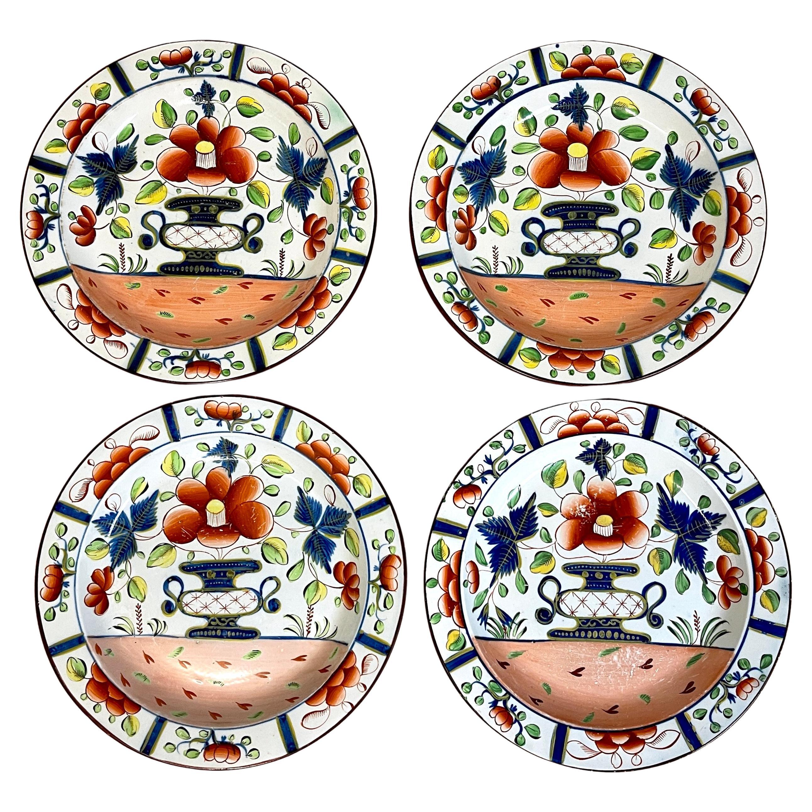 Four Gaudy Dutch 'Urn' Pattern 10' Plates For Sale