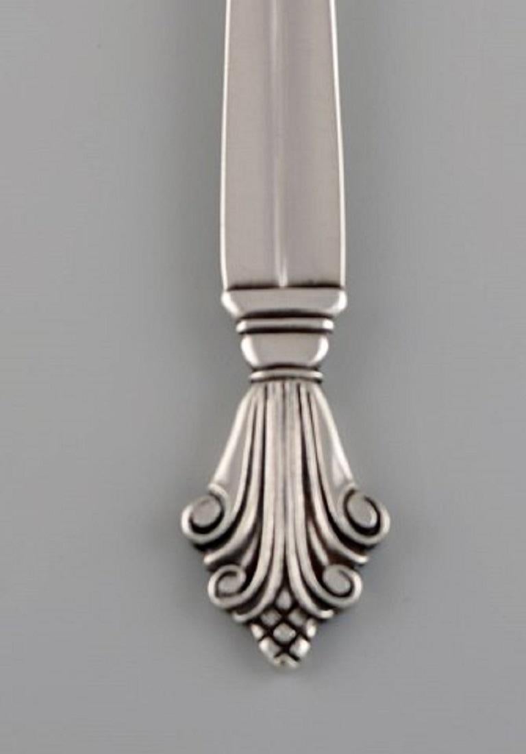Art Deco Four Georg Jensen Acanthus Pastry Forks in Sterling Silver, 1920s For Sale
