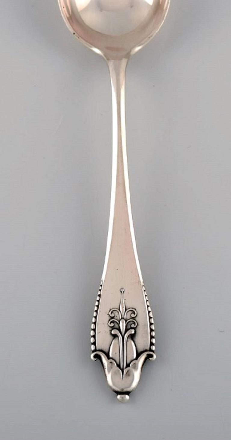 Danish Four Georg Jensen Akkeleje Dessert Spoons in Silver 830, Dated 1920 For Sale