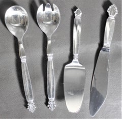 Four Georg Jensen Sterling Silver 'Acanthus' Pattern Serving Pieces