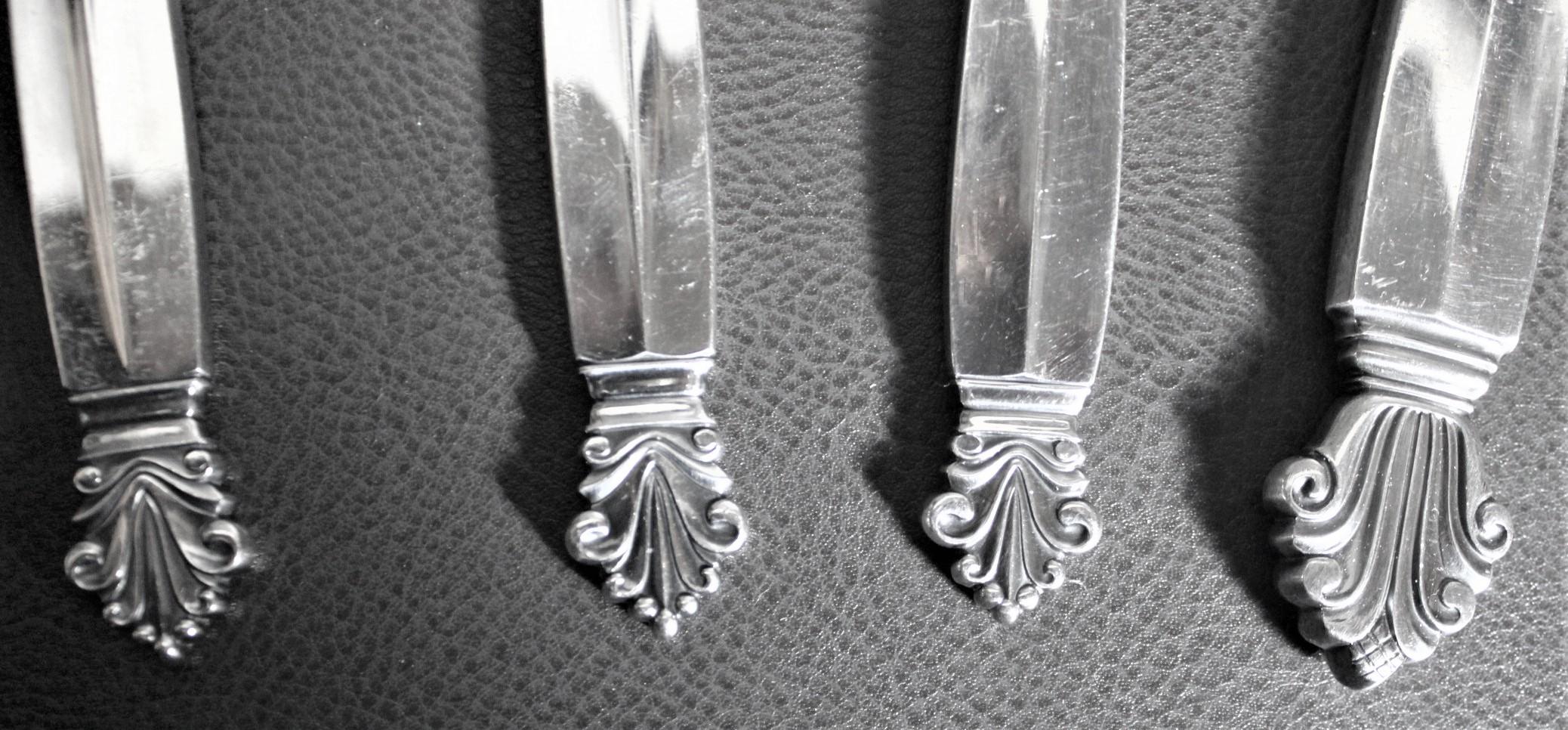 Danish Four Georg Jensen Sterling Silver 'Acanthus' Pattern Serving Pieces