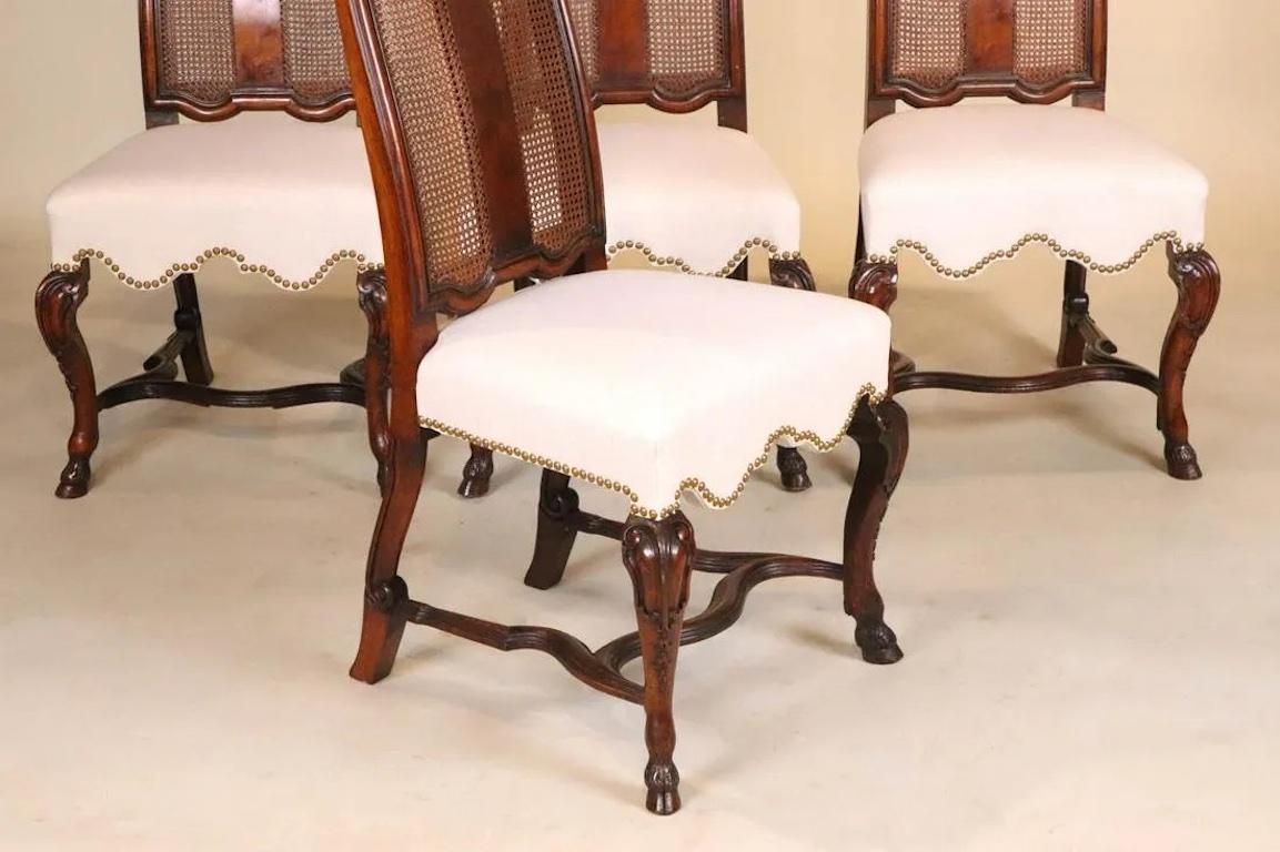 Cane Four George I 18th Century Walnut Chairs For Sale