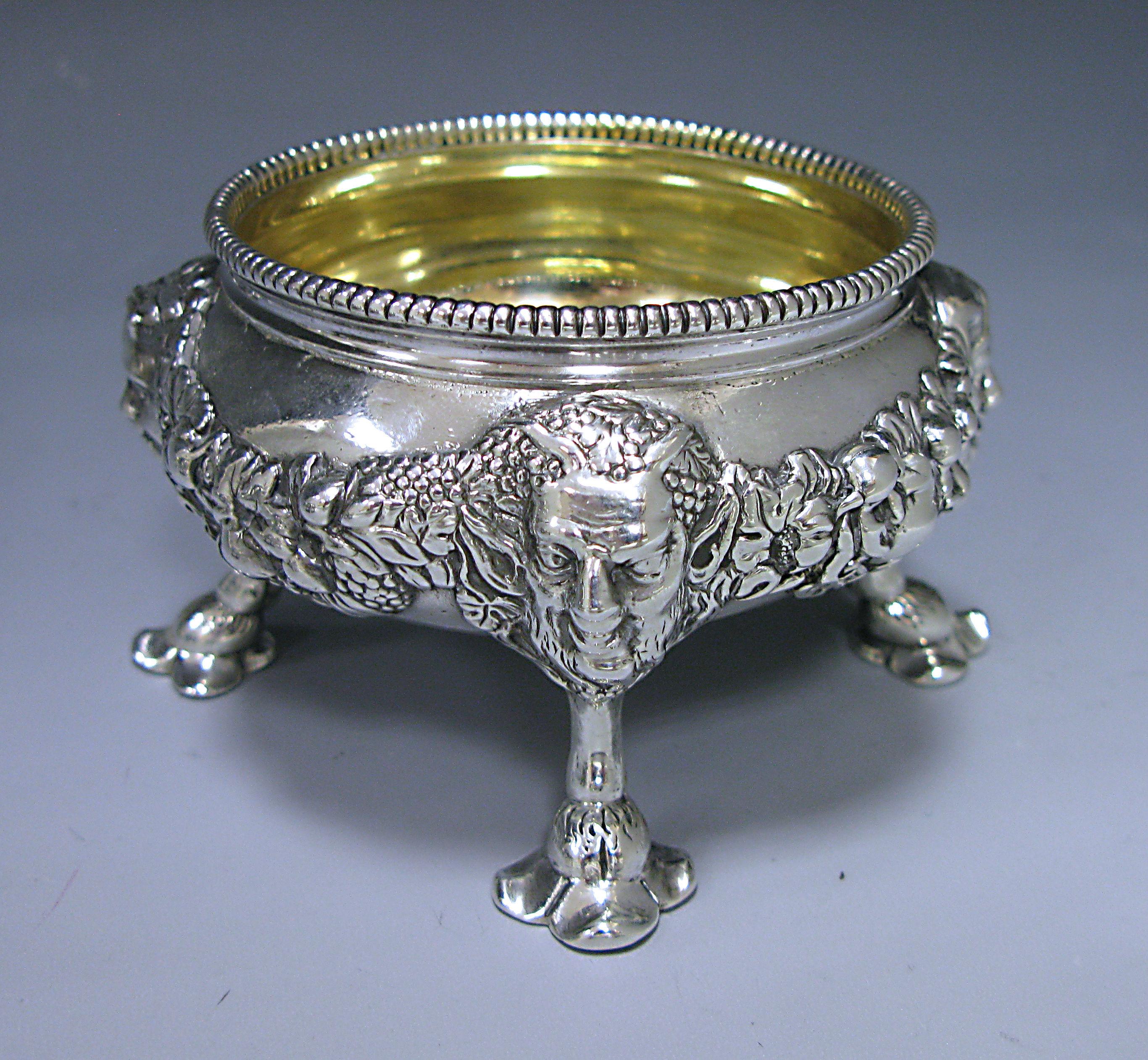 18th Century Four George II Antique Silver Salts For Sale