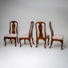 Set of Four Antique George II Mahogany Dining Chairs, 18th Century