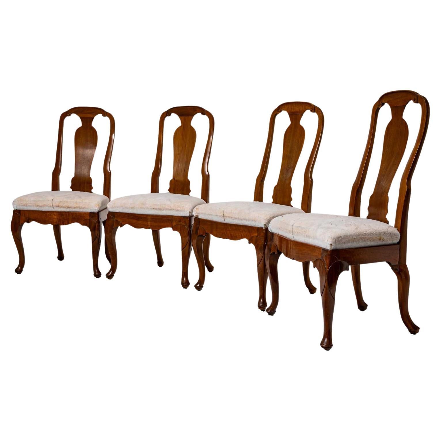 Four George II Dining Room Chairs, 18th Century