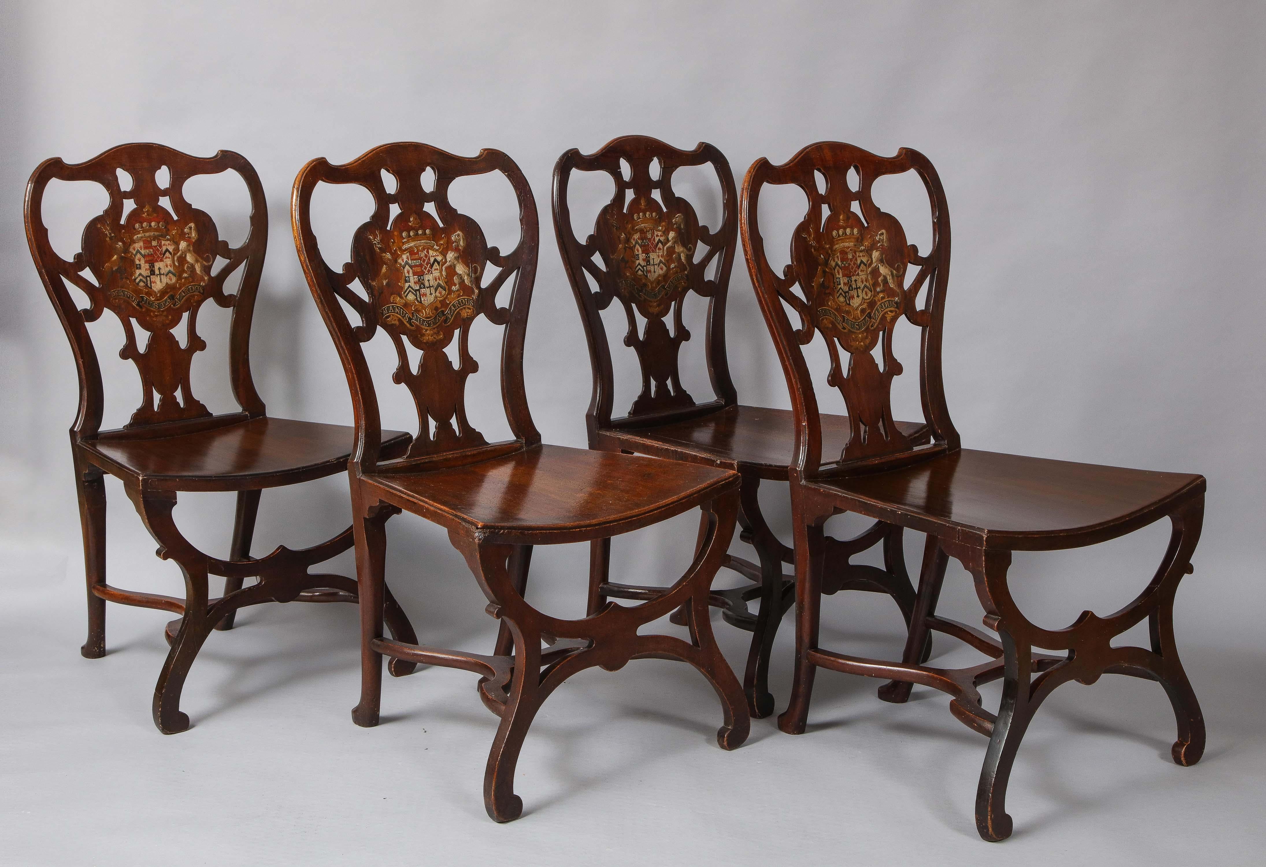 Four George III Hall Chairs 12