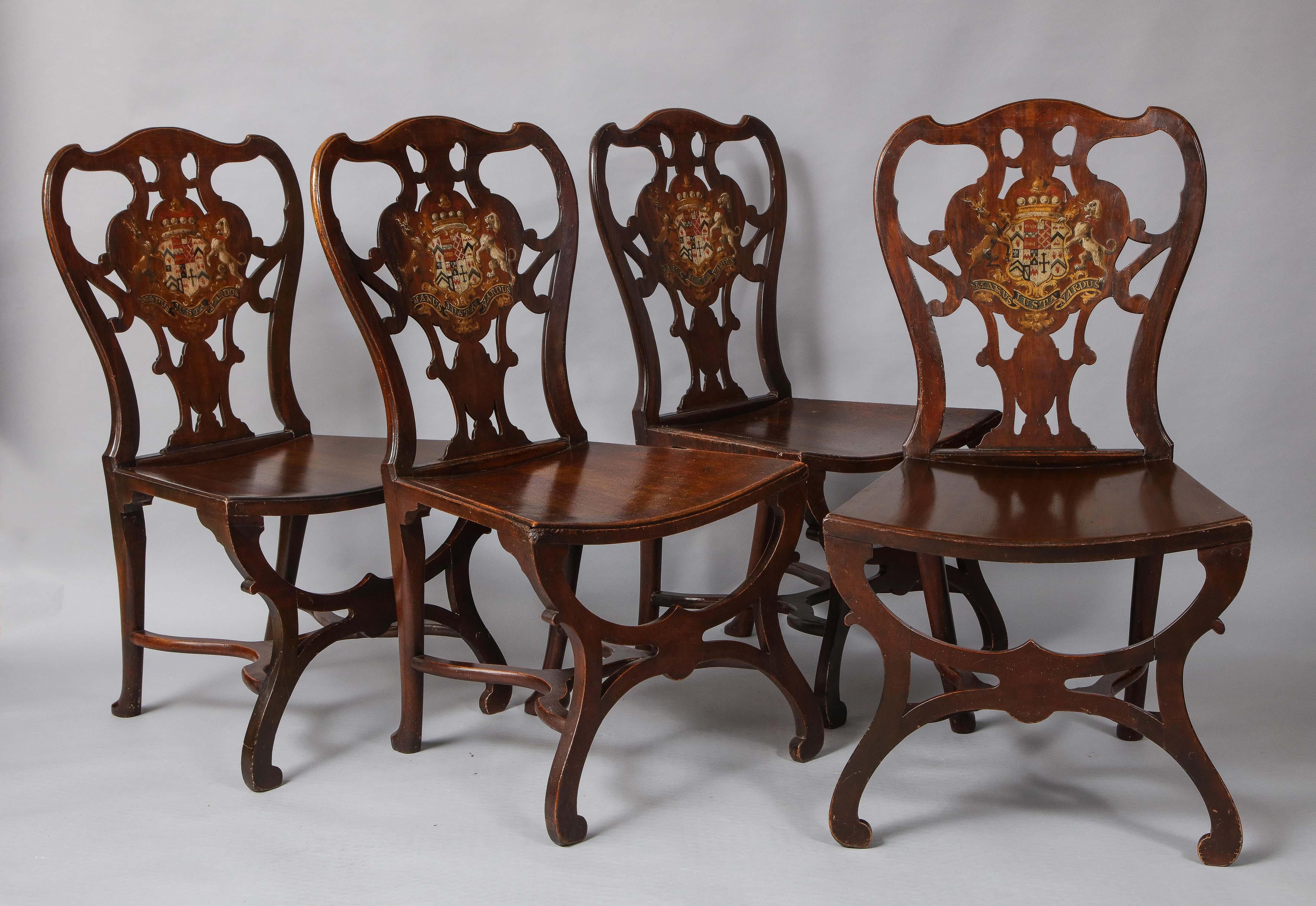 Four George III Hall Chairs 13