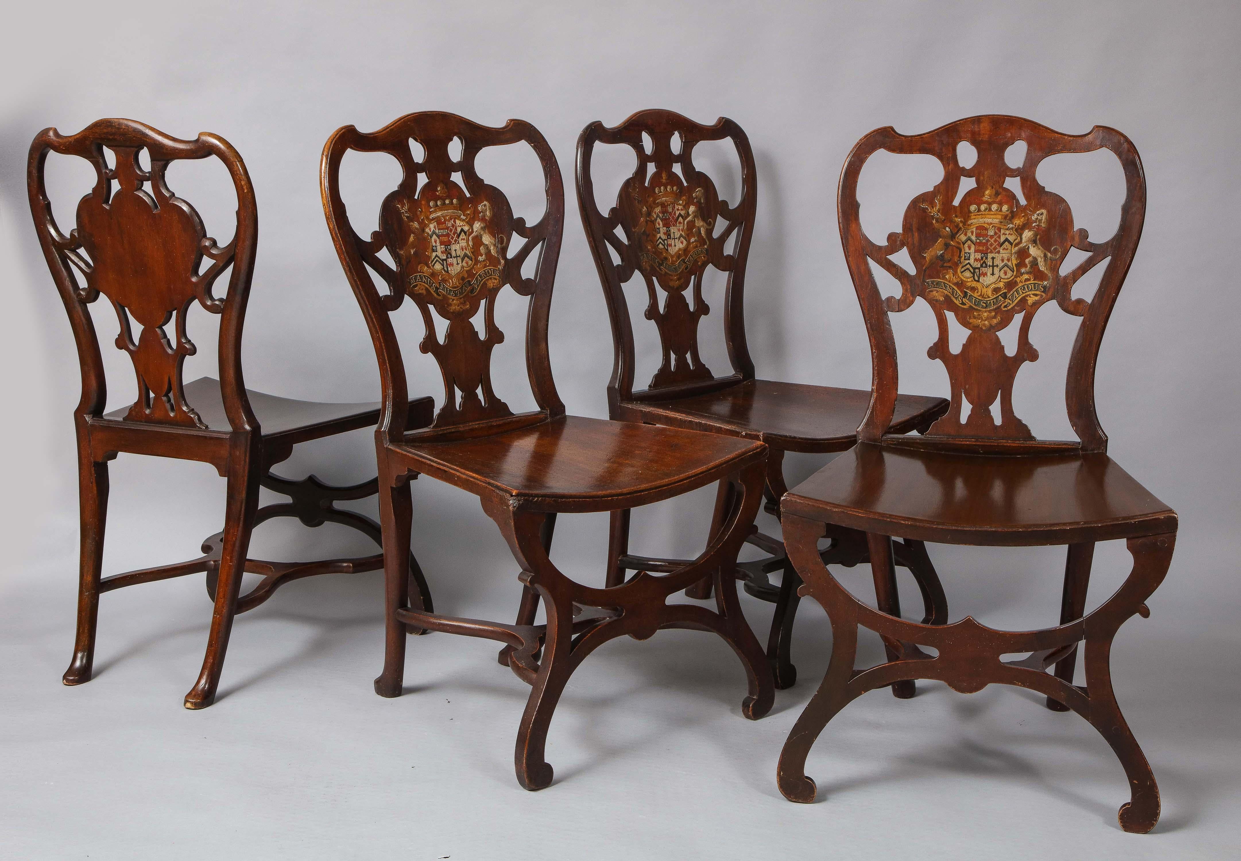 Four George III Hall Chairs In Good Condition In Greenwich, CT