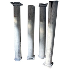 Four George III Period Lime Wash Painted Architectural Columns, circa 1790-1810