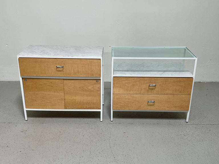 Four George Nelson Steel Frame Cabinets with Marble Tops For Sale 3