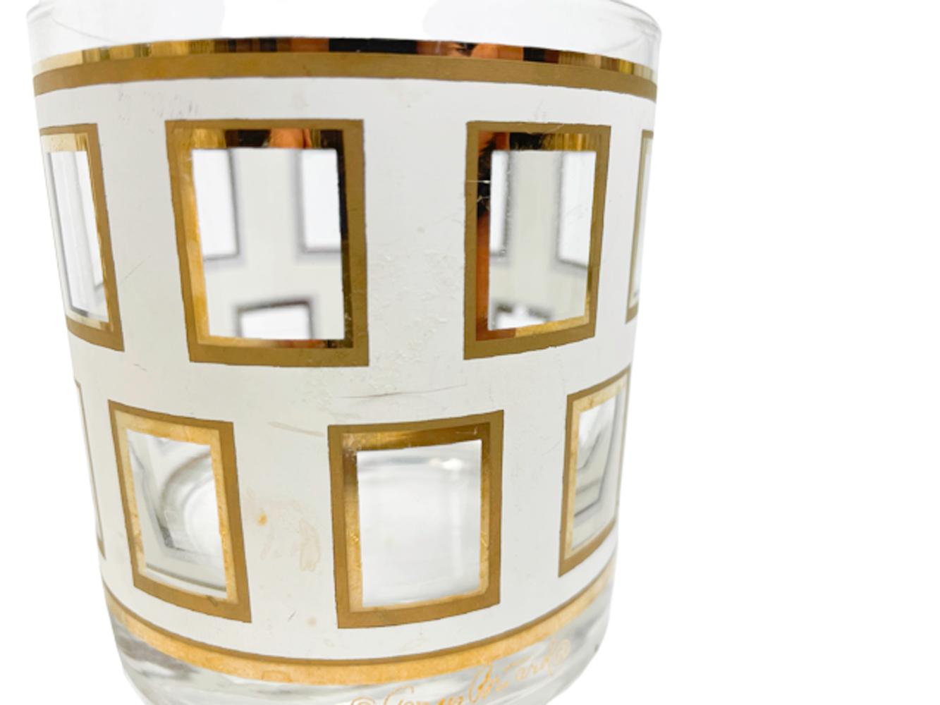 Mid-Century Modern Quatre verres à pied The Window de Georges Briard en blanc et or 22 carats en vente