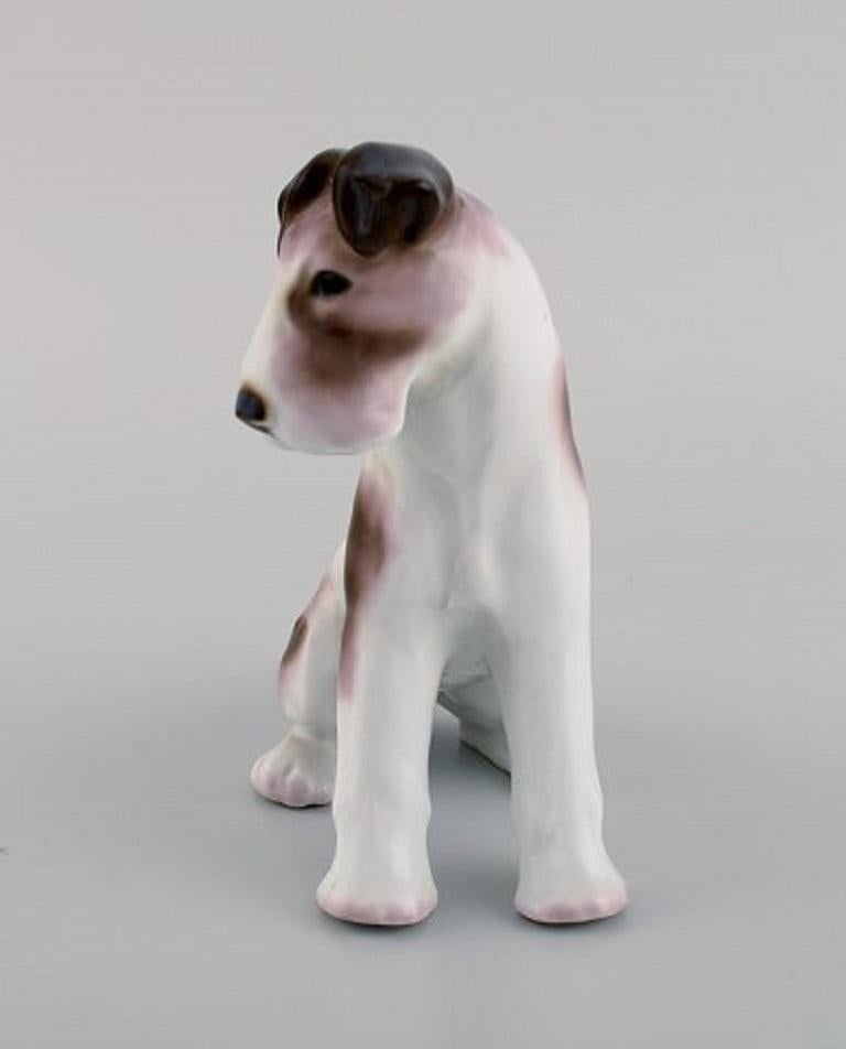 Four German Porcelain Figurines, Terrier and Greyhound with Puppies, 1960s In Excellent Condition For Sale In Copenhagen, DK