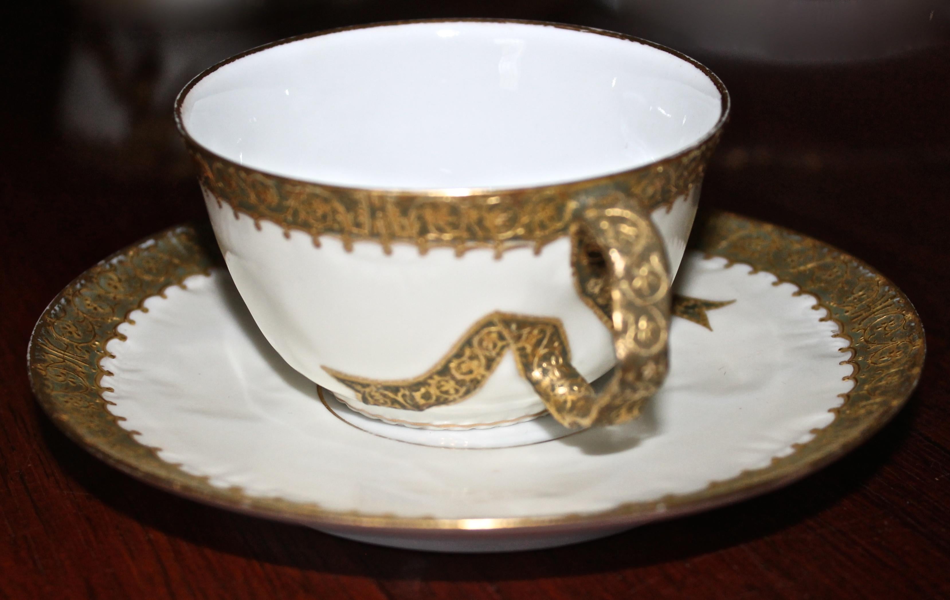 Four Gilded Age Mansard, Paris Sevres Style Porcelain Tea Services For Sale 3