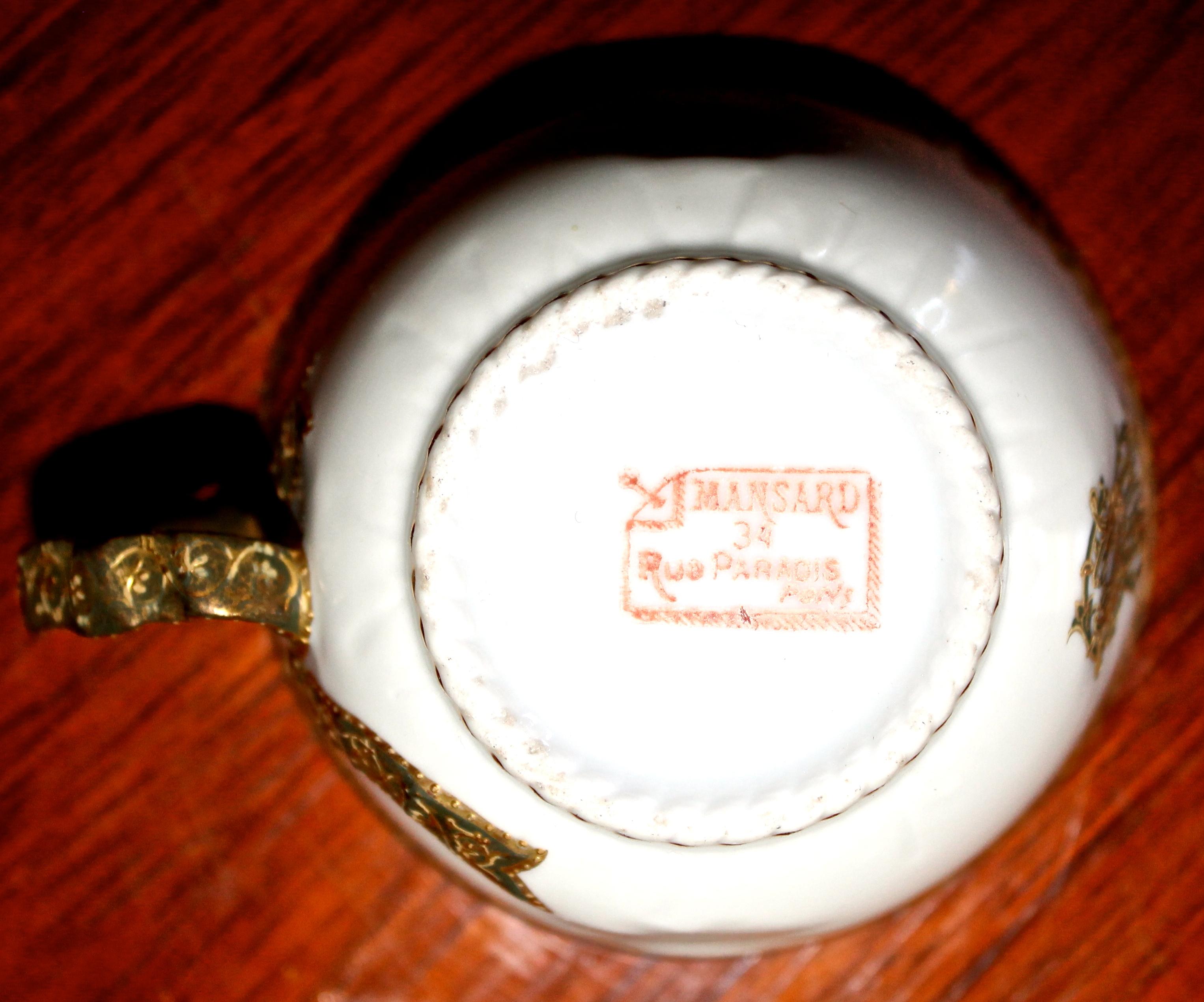 Four Gilded Age Mansard, Paris Sevres Style Porcelain Tea Services In Excellent Condition For Sale In Sharon, CT