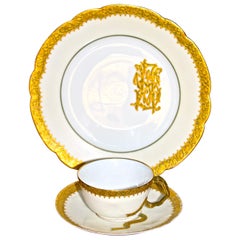 Antique Four Gilded Age Mansard, Paris Sevres Style Porcelain Tea Services