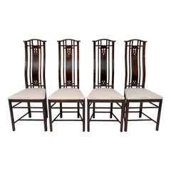 Cuatro sillones de comedor italianos Giorgetti "Gallery", años 80
