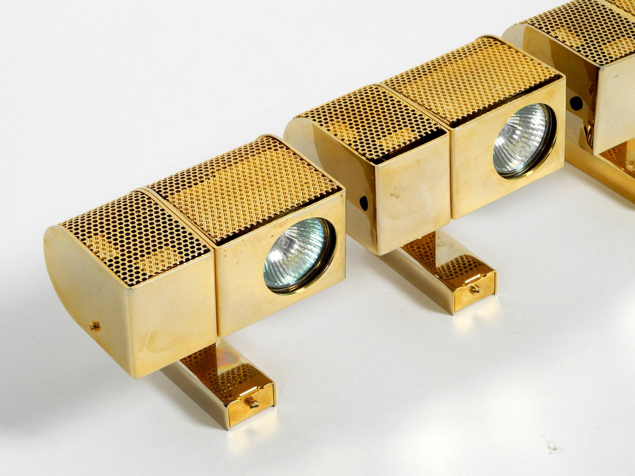 Four Gold-Colored Halogen Wall or Ceiling Spotlights from the 1980s 1