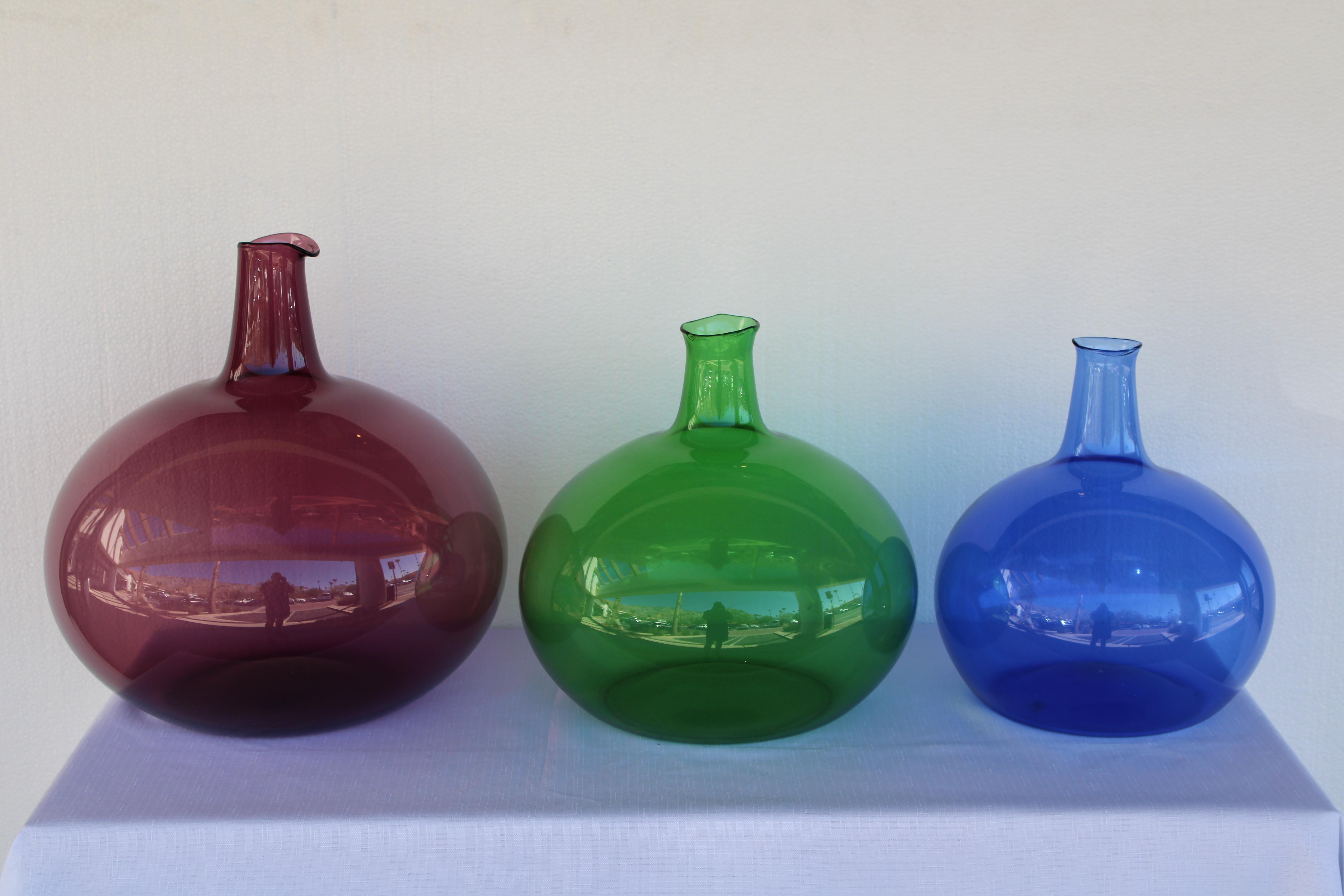 Organic Modern Four Hand Blown Glass Vessels by the Zeller Glass Company For Sale