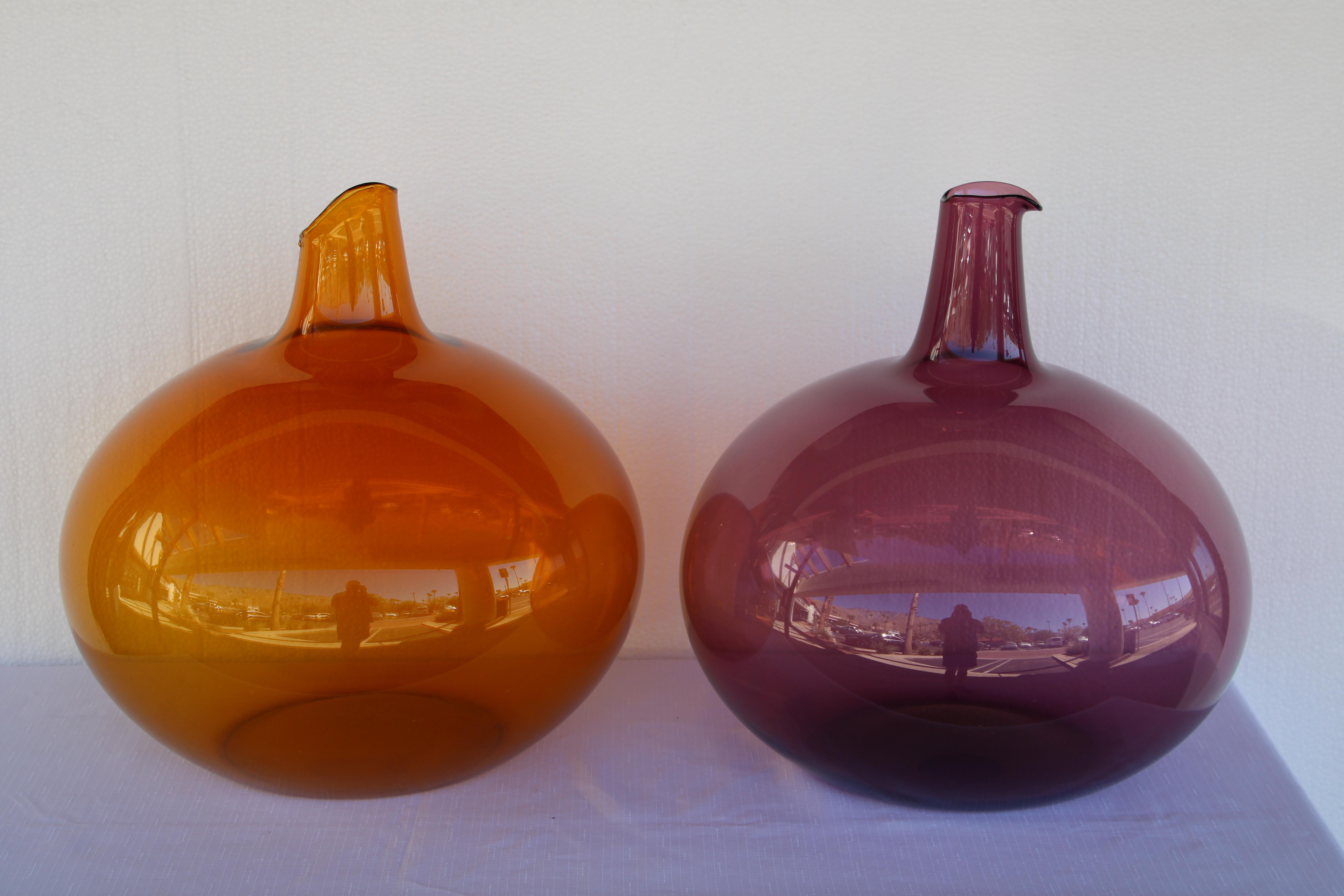 American Four Hand Blown Glass Vessels by the Zeller Glass Company For Sale