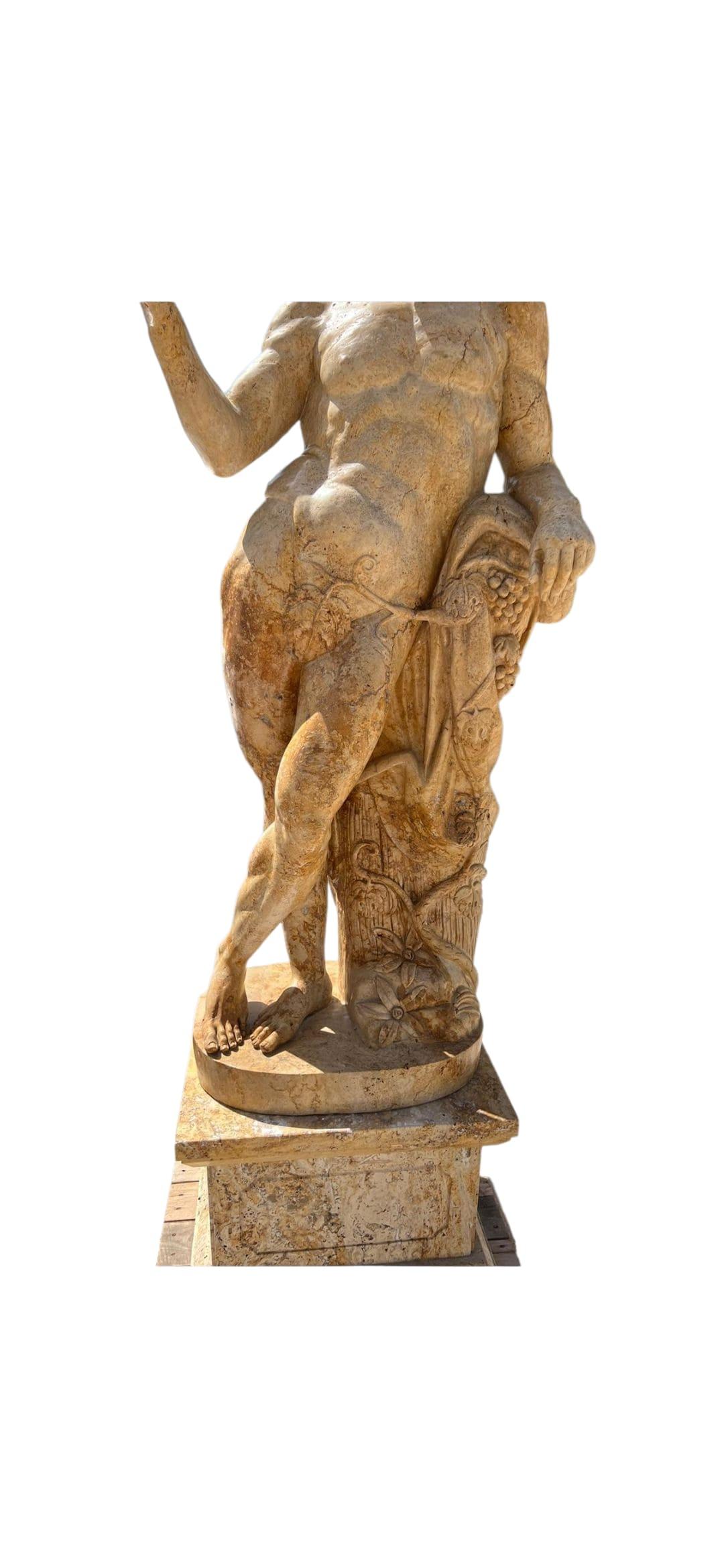 Four Hand-Carved Italian Marble Statues Representing the Four Seasons, 220 cm For Sale 2