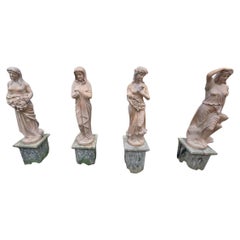 Quatre statues en marbre italien sculpté à la main représentant les Four Seasons, 220 cm