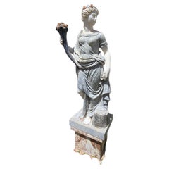 Vier handgeschnitzte italienische Marmorstatuen, die die Four Seasons darstellen, 220 cm