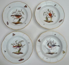 Four Hand Painted Amstel Porcelain Plates