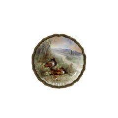 Four Hand Painted Limoges Plates Depicting Pheasants Made By Raphael Weill & Co.