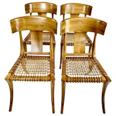 Retro Four Handsome Neoclassical Klismos Chairs in the Manner of TH Robsjohn Gibbings