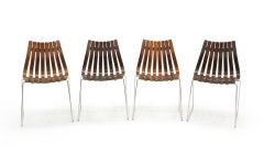 Four Hans Brattrud Rosewood Scandia Dining Chairs for Hove Mobler Norway