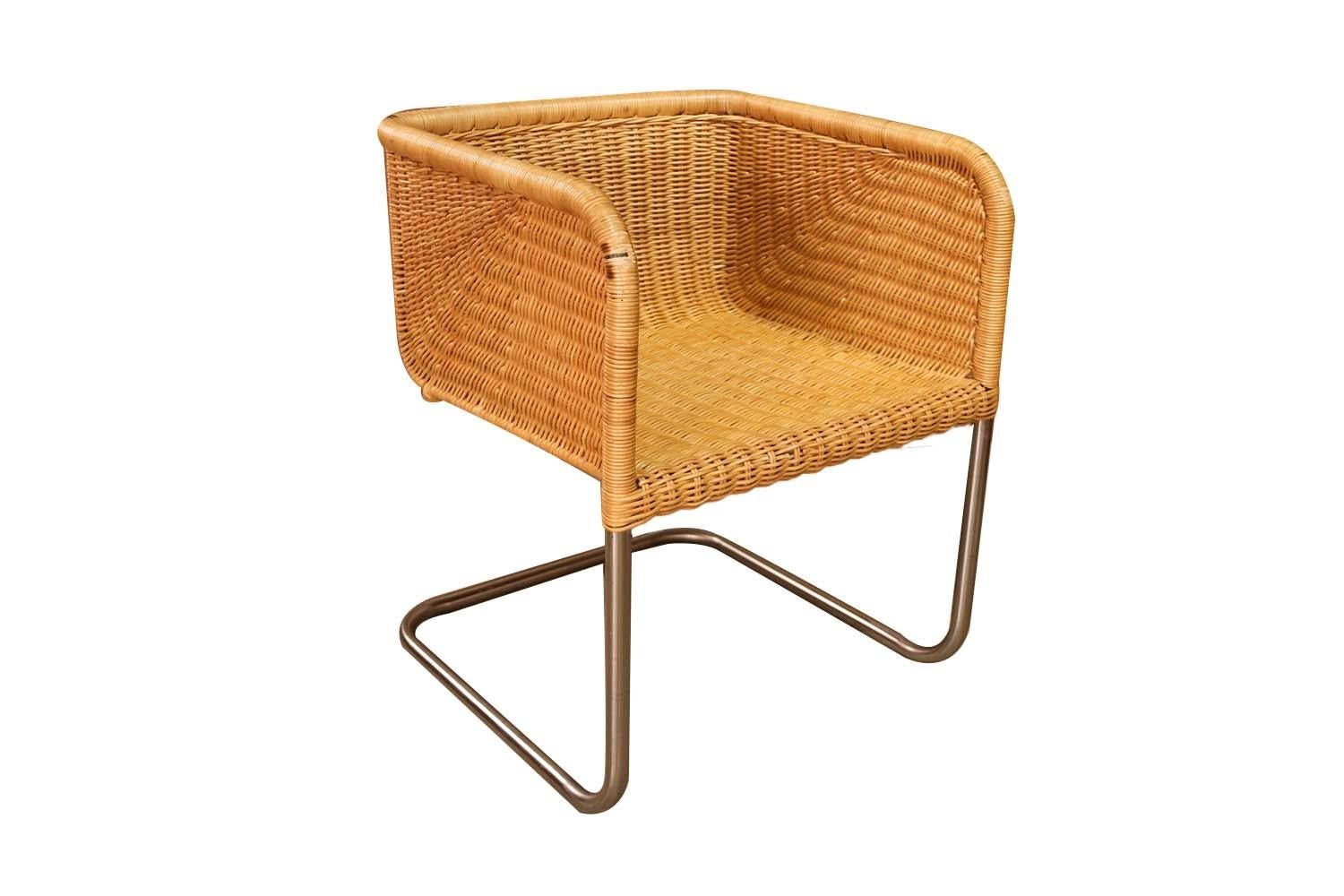 wicker cantilever chair
