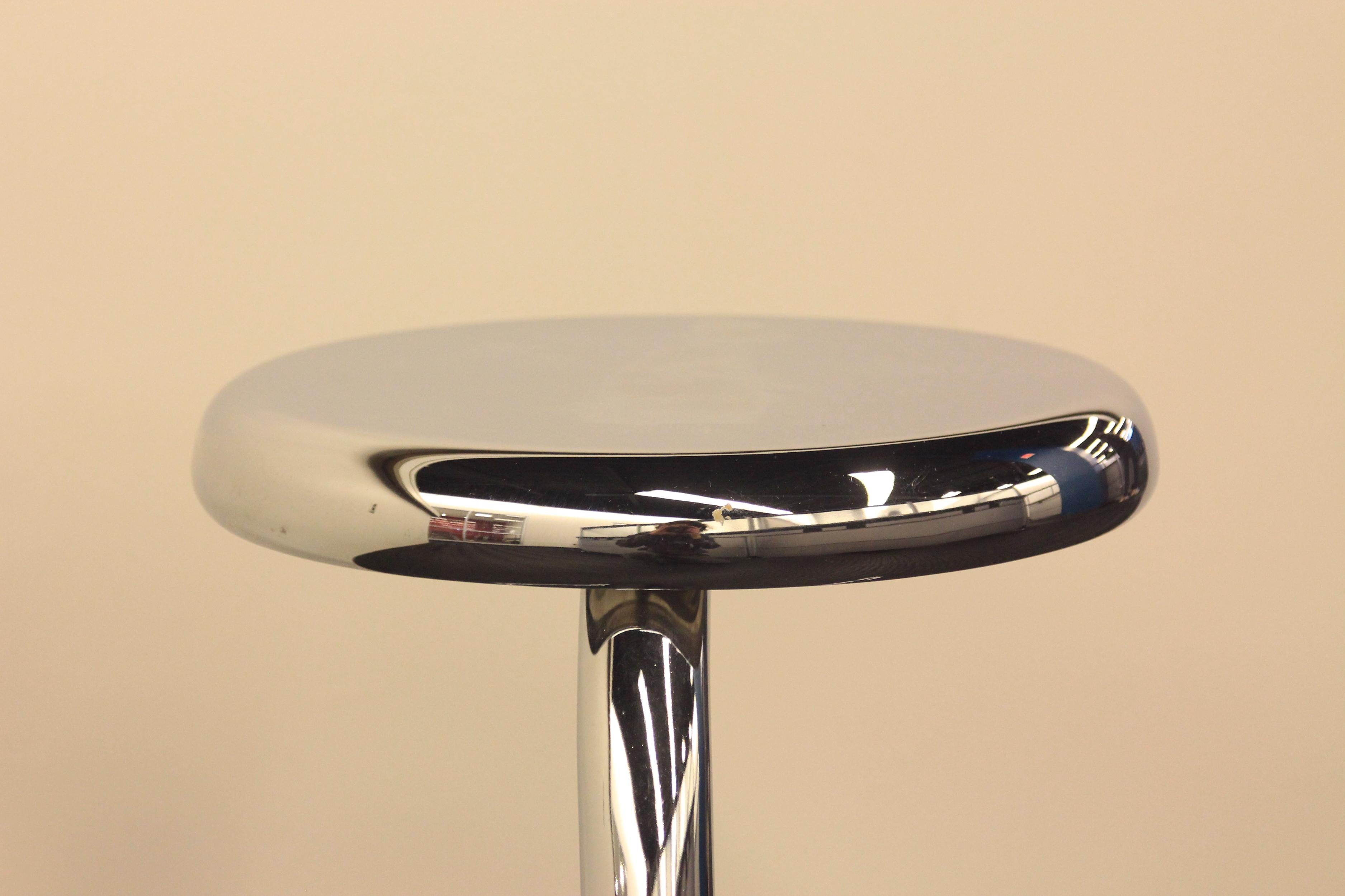 Four Haworth Chromed Steel Paper Clip Stools 24