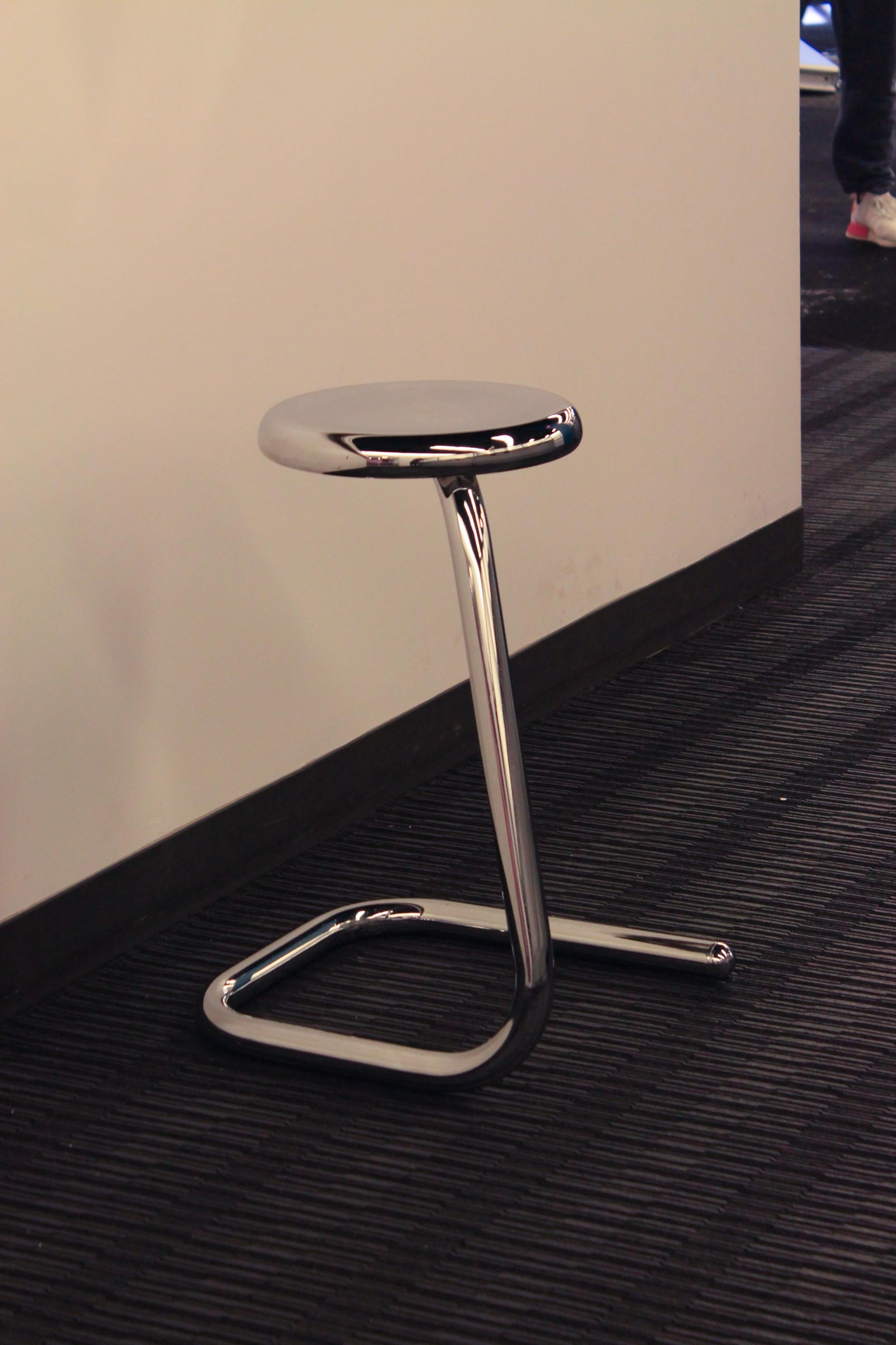 Late 20th Century Four Haworth Chromed Steel Paper Clip Stools 24