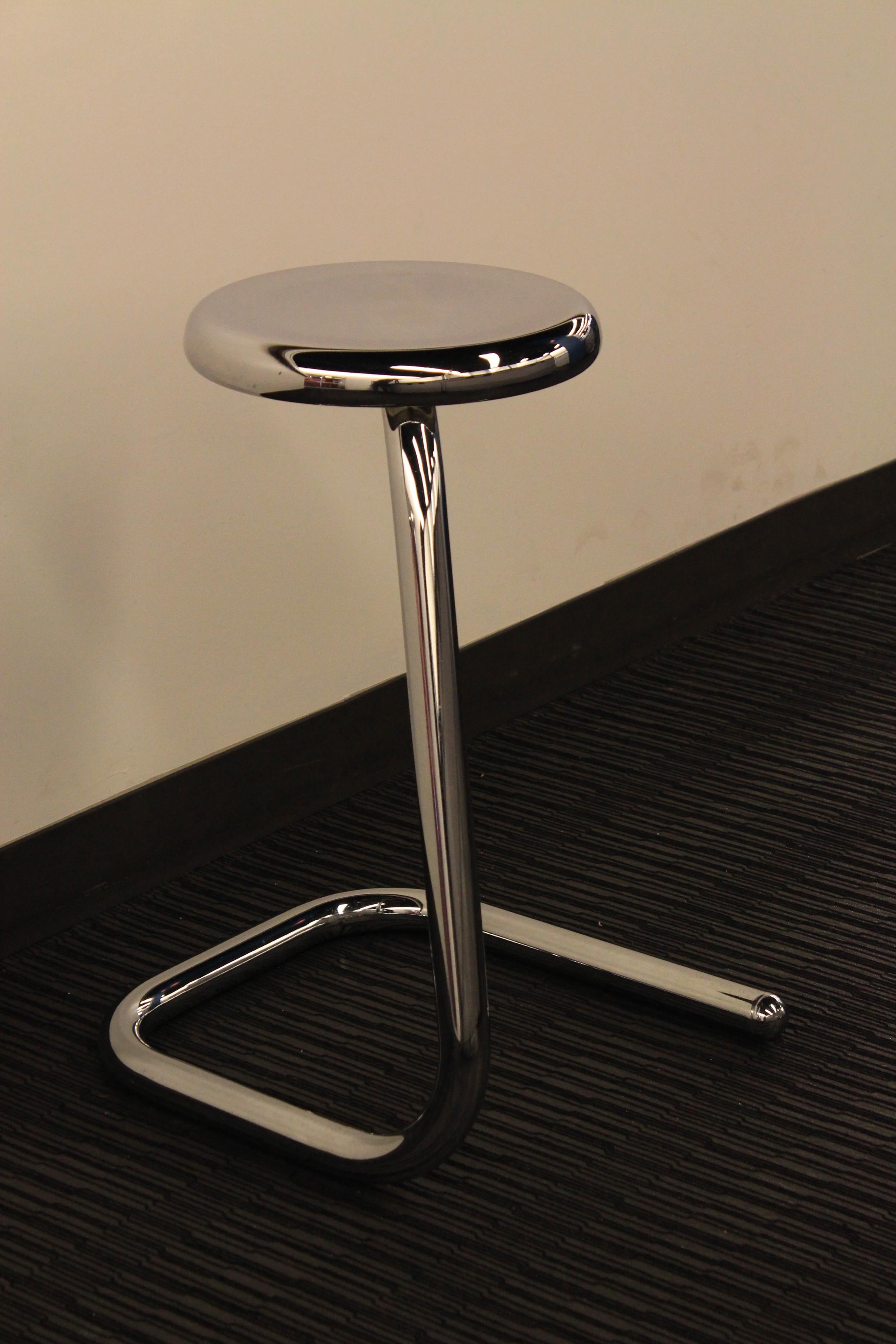 Plated Four Haworth Chromed Steel Paper Clip Stools 24