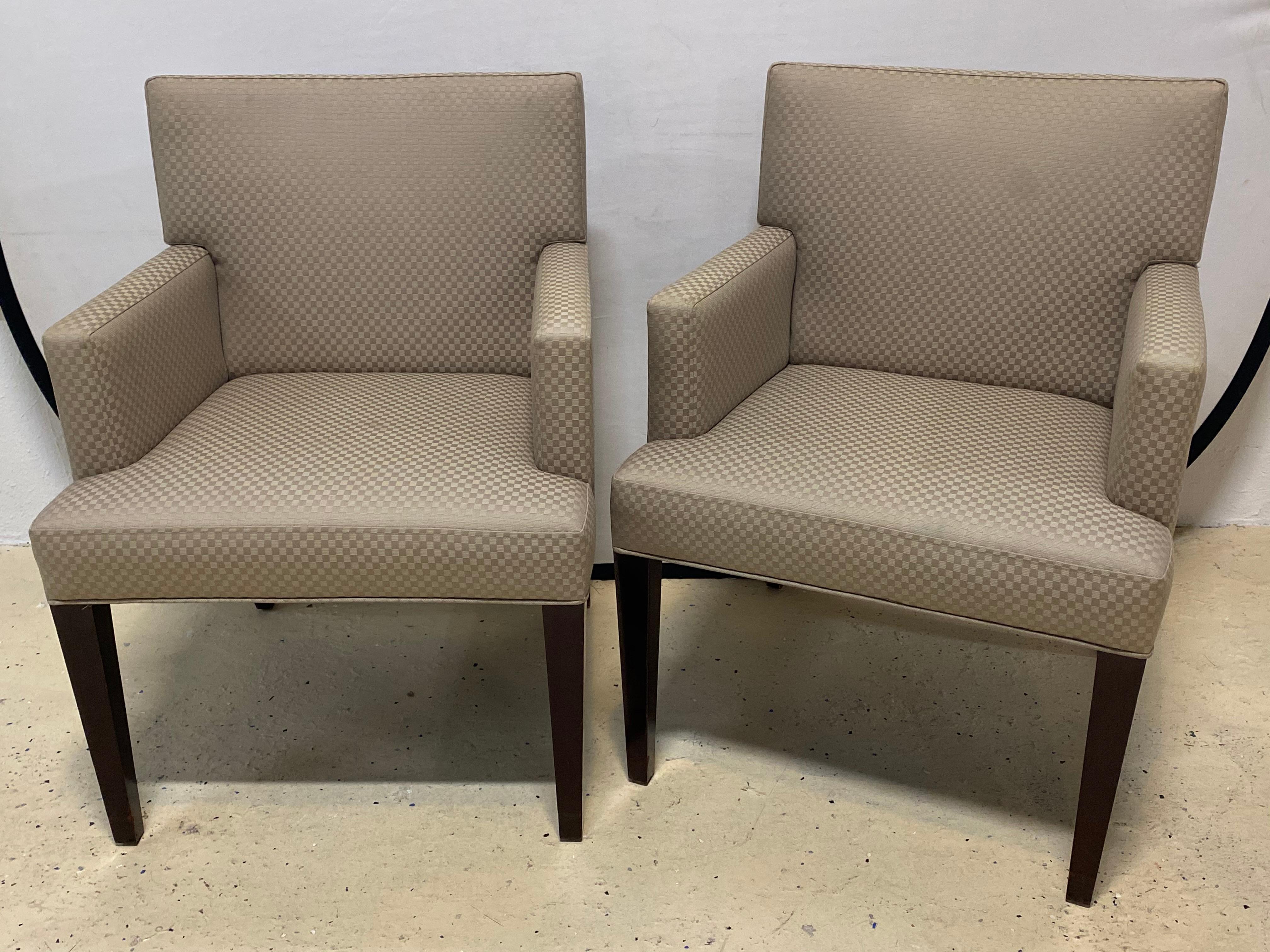 Four HBF Stamped Covered Upholstered Armchairs by Pace 4