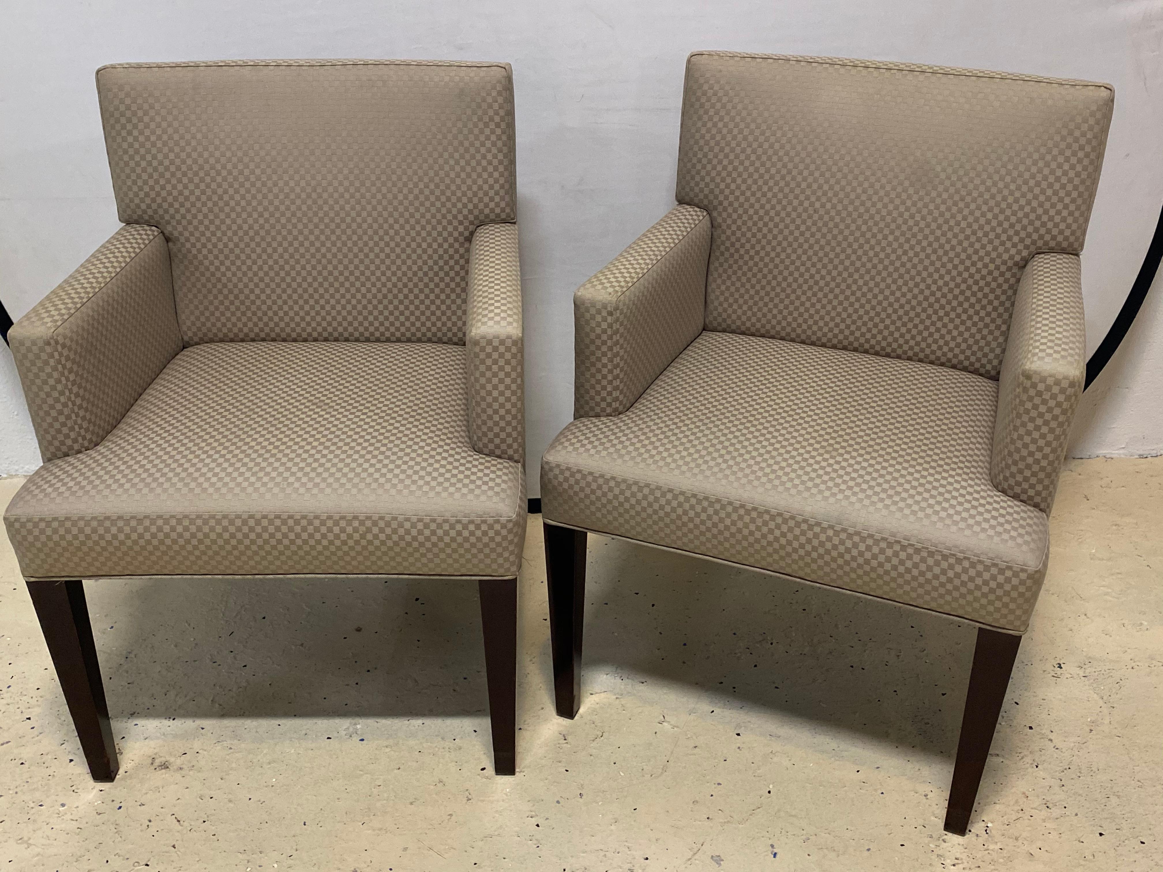 Four HBF Stamped Covered Upholstered Armchairs by Pace 3